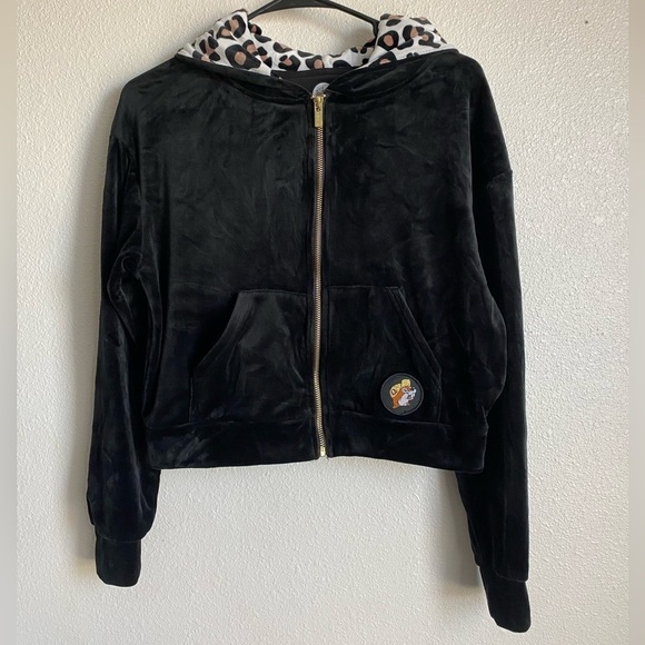 Buc-ee’s Zip Up Hoodie Jacket - Black & Leopard - Size Small Bucee - Picture 2 of 8